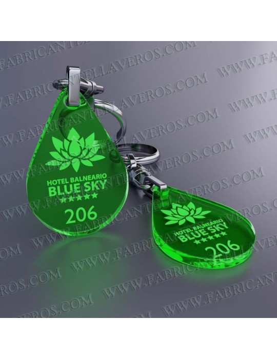 Llaveros Personalizados Gota pequeña Fluor 3mm