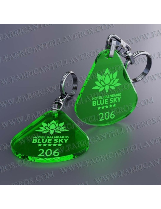 Llaveros Personalizados Azules Fluor Gota Grande 3mm