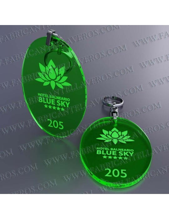 Llaveros Personalizados Ovalados Fluor 3mm