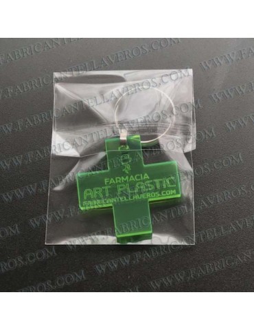 Llaveros Publicitarios Baratos Abridor 30x18mm Ovalado Fluor Verde 3mm grosor 2