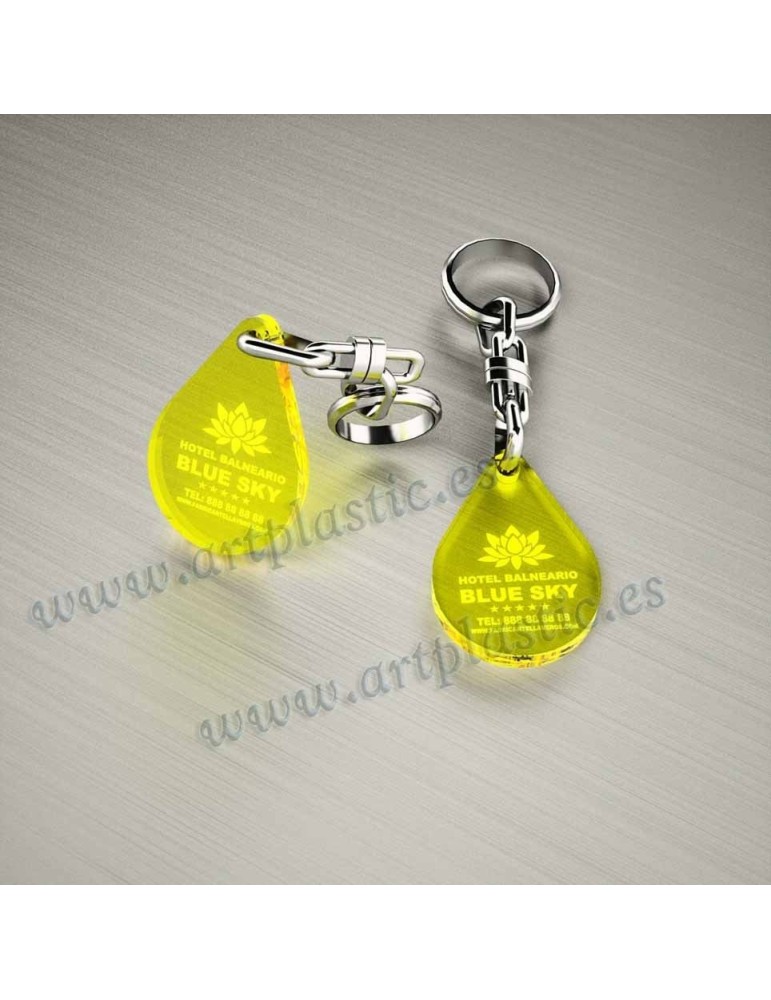 Llaveros Personalizados Gota pequeña azul Fluor 3mm