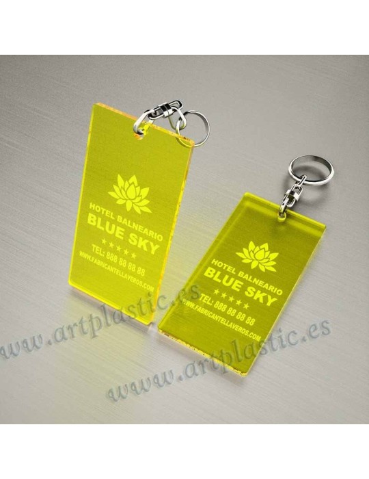 Llaveros Personalizados Rectangulares verdes Flúor 100x60 Fluor 3mm