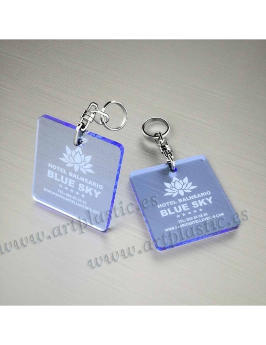 Llaveros Personalizados Azules Fluor Gota Grande 3mm