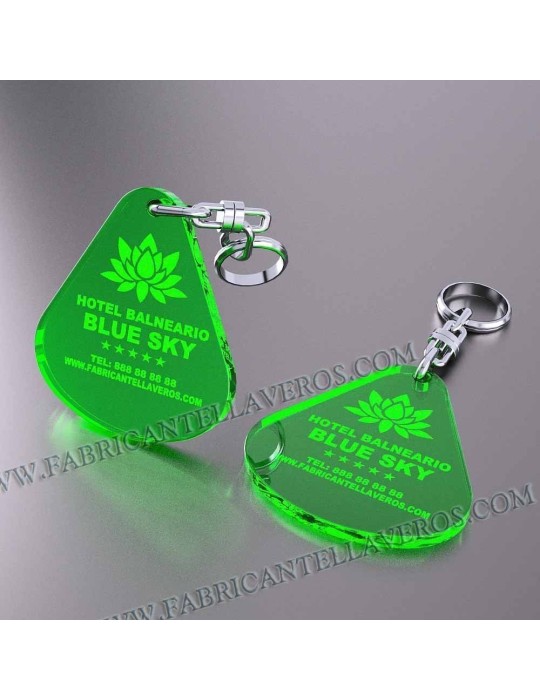Llaveros Personalizados Azules Fluor Gota Grande 3mm