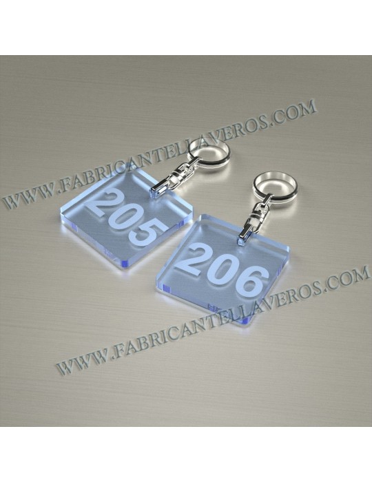 Llaveros Personalizados Azules Fluor Gota Grande 3mm