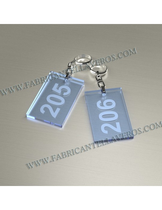 Llaveros Personalizados Rectangulares 80x50 Fluor 3mm