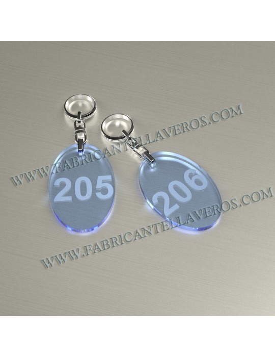 Llaveros Personalizados Ovalados verdes Fluor 3mm