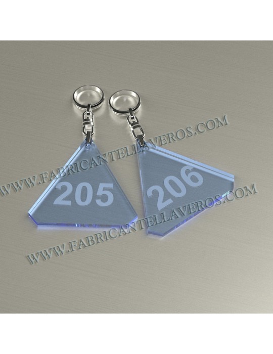 Llaveros Forma Diamante  80x78mm grosor 3mm