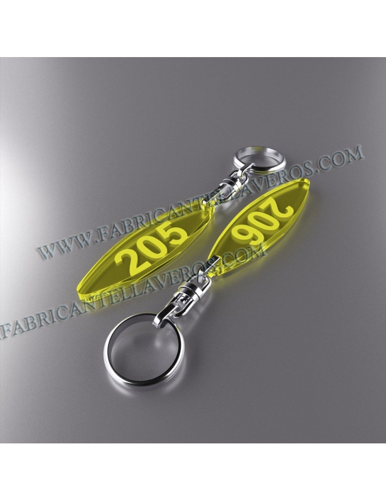 Llaveros Personalizados Elipse amarillo Fluor 3mm