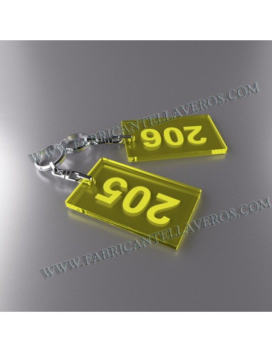 Llaveros Personalizados Rectangulares 80x50 Fluor 3mm