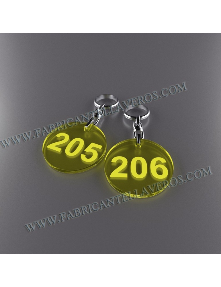 Llaveros Personalizados Redondos azules 50x50 Fluor 3mm