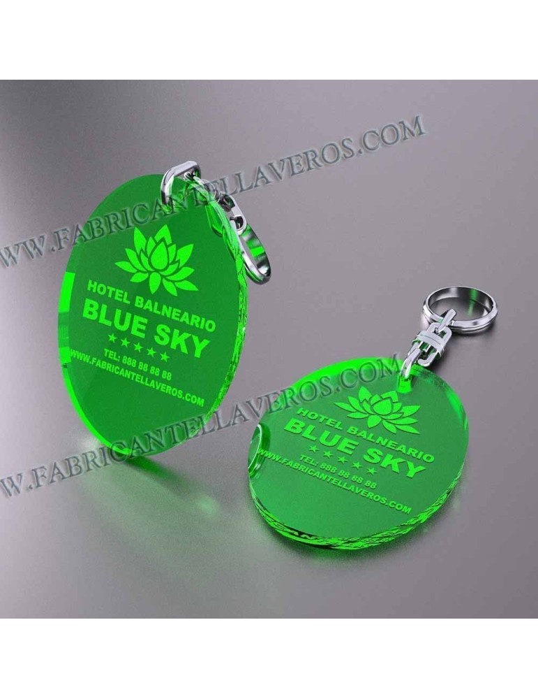 Llaveros Personalizados Ovalados Fluor 3mm
