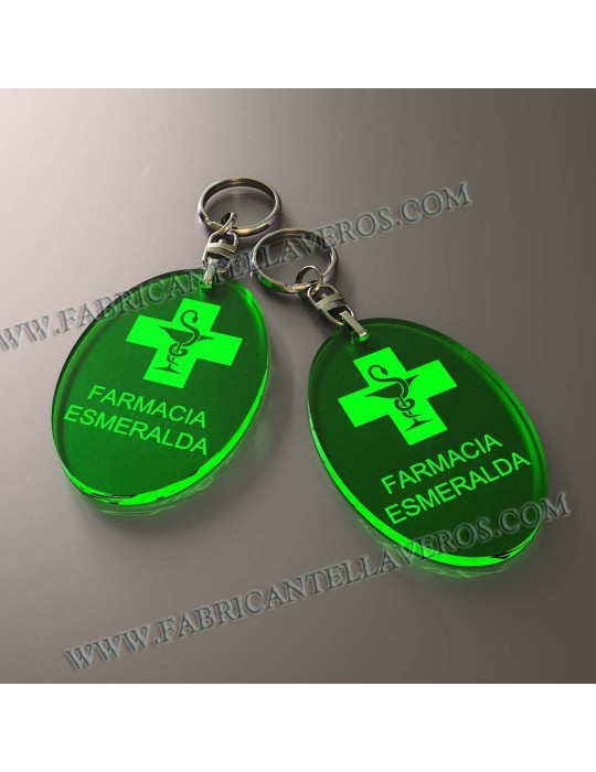 Llaveros Personalizados Ovalados Fluor 3mm