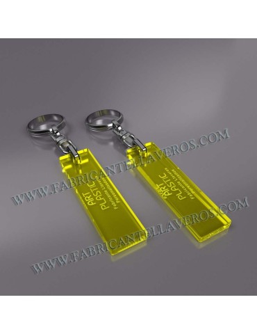 llaveros personalizados rectangulares merchandising amarillos 2