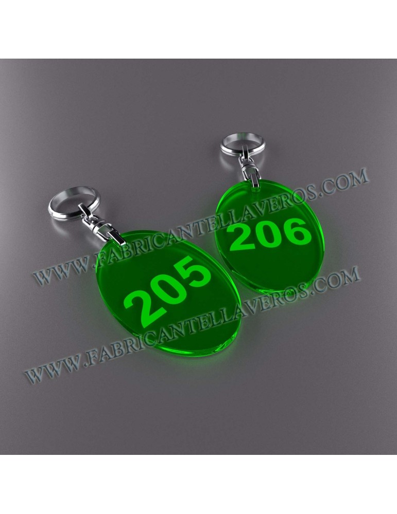 Llaveros Personalizados Ovalados Fluor 3mm