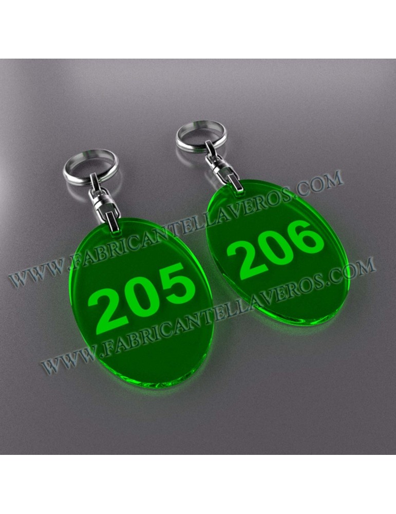 Llaveros Personalizados Ovalados Fluor 3mm