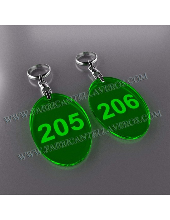 Llaveros Personalizados Ovalados Fluor 3mm