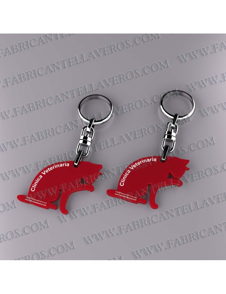 Llaveros 50x50mm Rojo Opaco forma Redonda Laberinto 3mm grosor