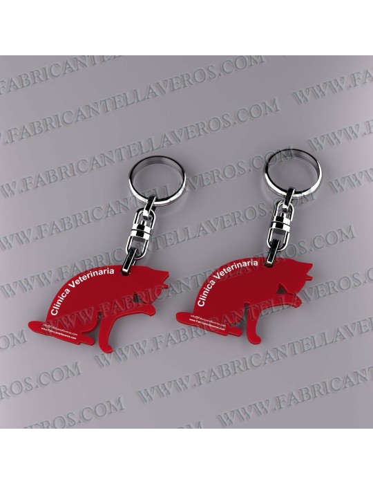 Llaveros 50x50mm Rojo Opaco forma Redonda Laberinto 3mm grosor