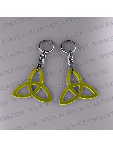 Llaveros 45x50mm Forma Trisquel Fluor Amarillo 3mm grosor