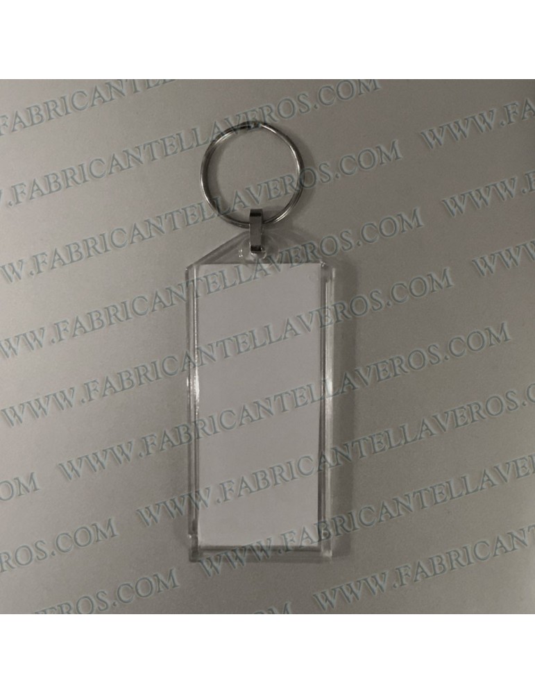 llavero etiqueta transparente 55x28 mm