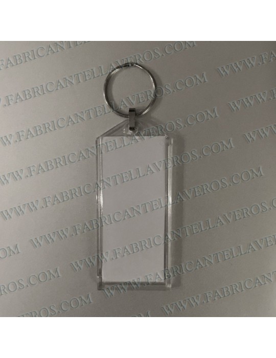 llavero etiqueta transparente 55x28 mm