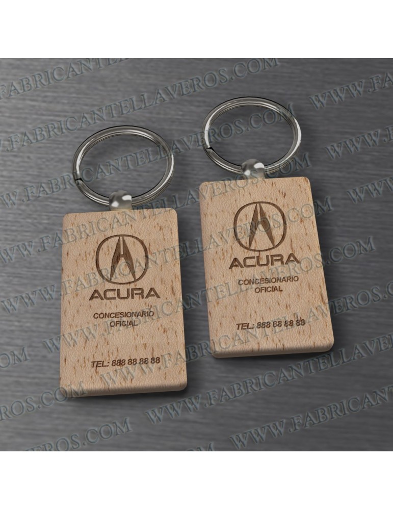 Llaveros Personalizados de Madera 52x32mm  5mm grosor