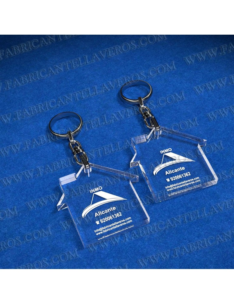 Llaveros Forma Casa 60x60mm grosor 3mm