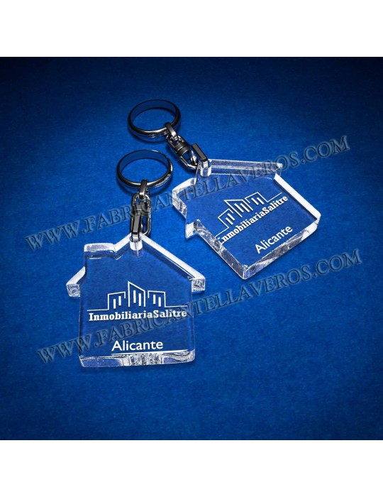Llaveros Forma Casa 60x60mm grosor 3mm