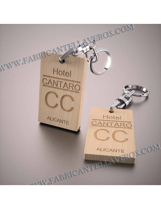 Llaveros Personalizados de Madera 52x32mm  5mm grosor