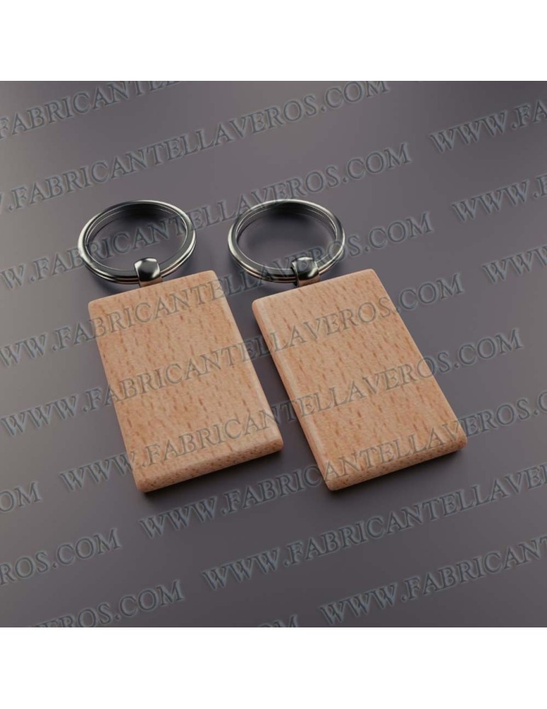 Llaveros Personalizados de Madera 52x32mm  5mm grosor