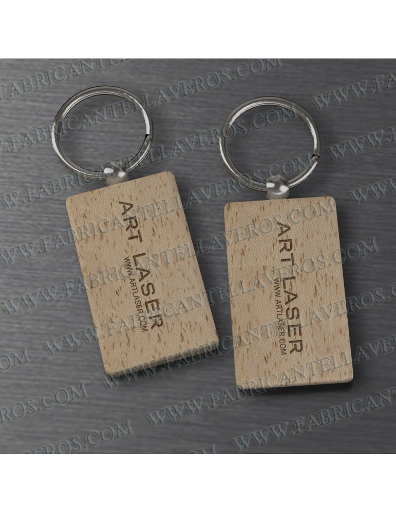 Llaveros Personalizados de Madera 52x32mm  5mm grosor