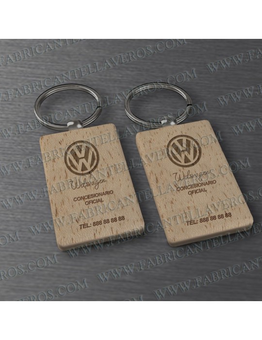 Llaveros Personalizados de Madera 52x32mm  5mm grosor