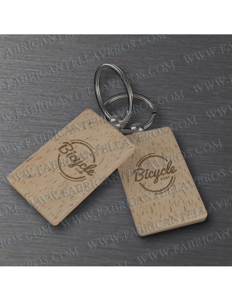 Llaveros Personalizados de Madera 52x32mm  5mm grosor