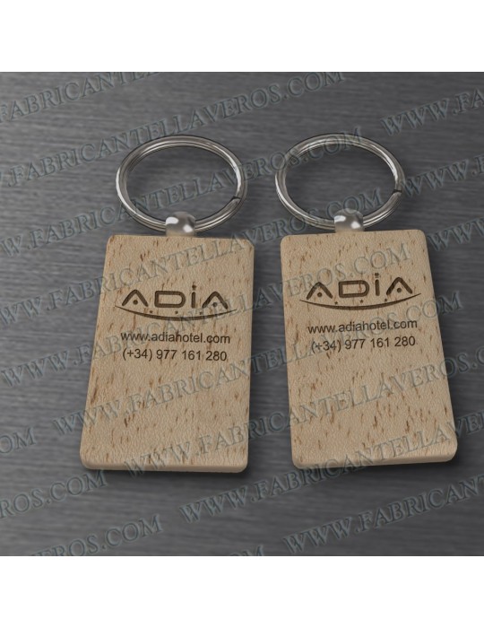Llaveros Personalizados de Madera 52x32mm  5mm grosor