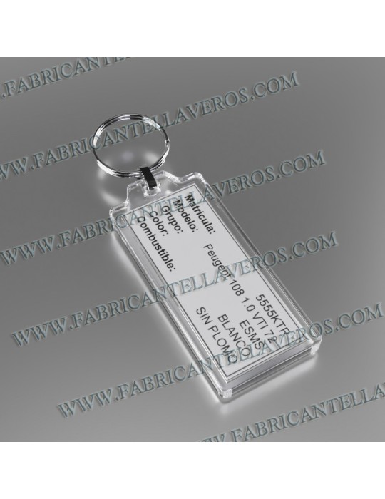 llavero etiqueta transparente 32x32mm