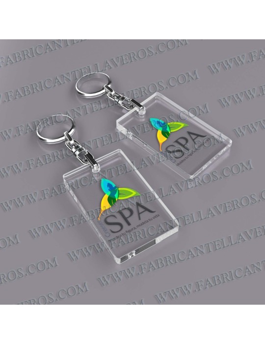 Llaveros Personalizados con Imagen 80x40mm Rectangulares fondo transparente 5mm