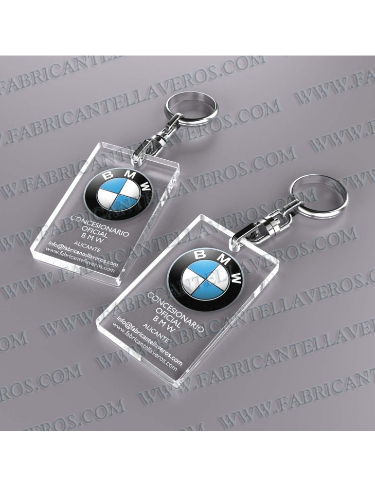 Llaveros Personalizados con Imagen 80x40mm Rectangulares fondo transparente 5mm