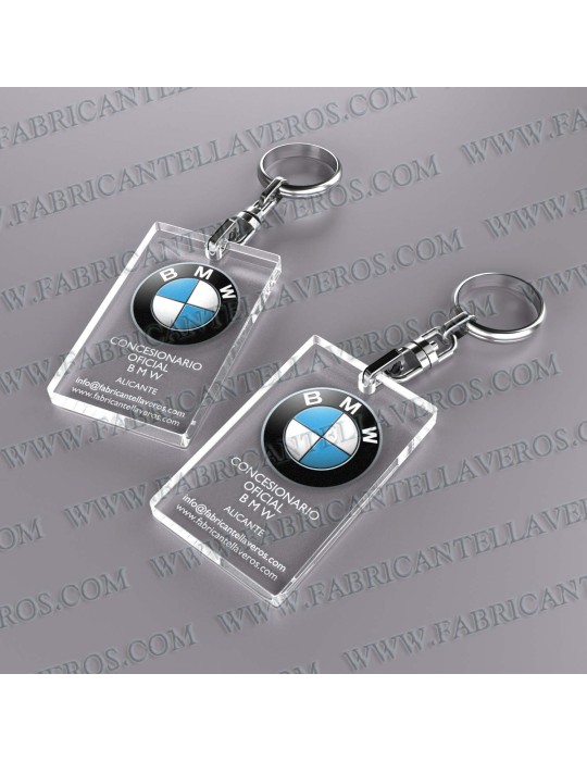 Llaveros Personalizados con Imagen 80x40mm Rectangulares fondo transparente 5mm