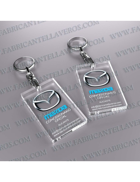 Llaveros Personalizados con Imagen 80x40mm Rectangulares fondo transparente 5mm
