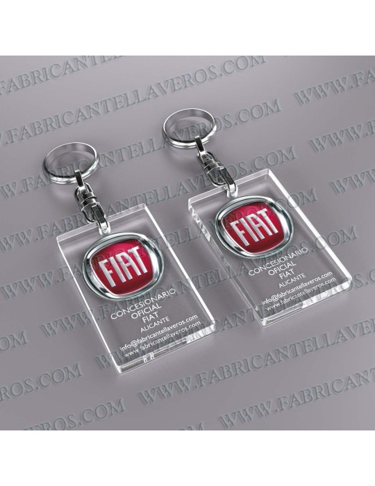 Llaveros Personalizados con Imagen 80x40mm Rectangulares fondo transparente 5mm