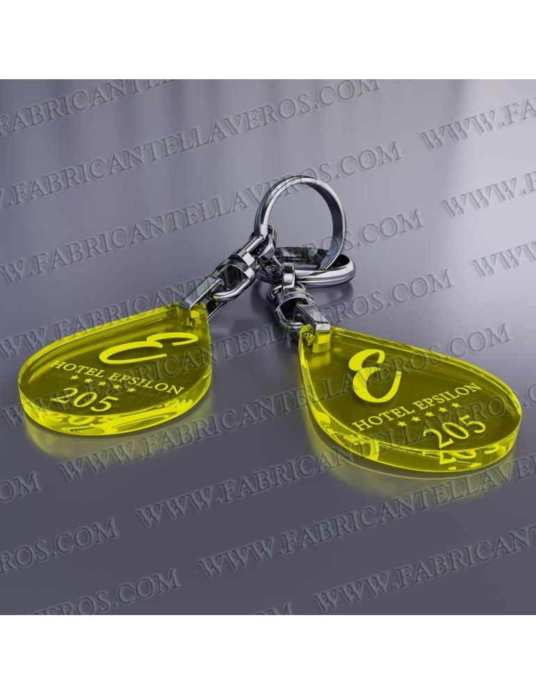 Llaveros Personalizados Gota pequeña azul Fluor 3mm