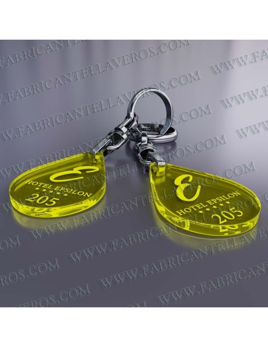 Llaveros Personalizados Gota pequeña azul Fluor 3mm