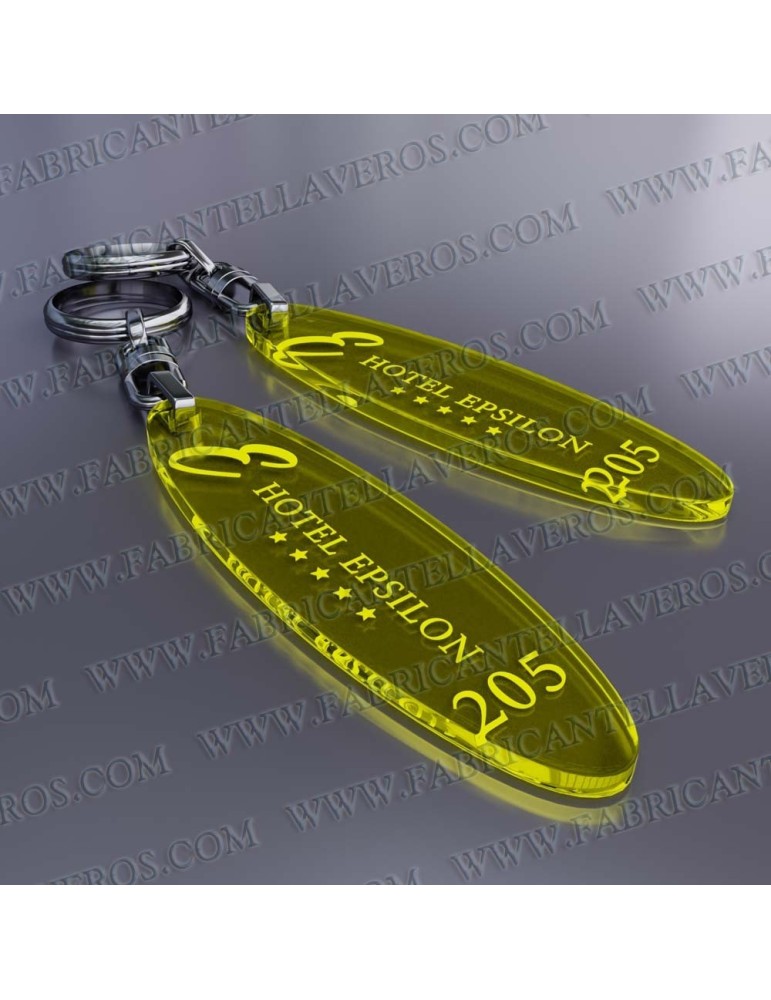 Llaveros Personalizados Elipse amarillo Fluor 3mm