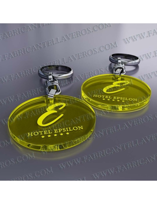 Llaveros Personalizados Redondos azules 50x50 Fluor 3mm