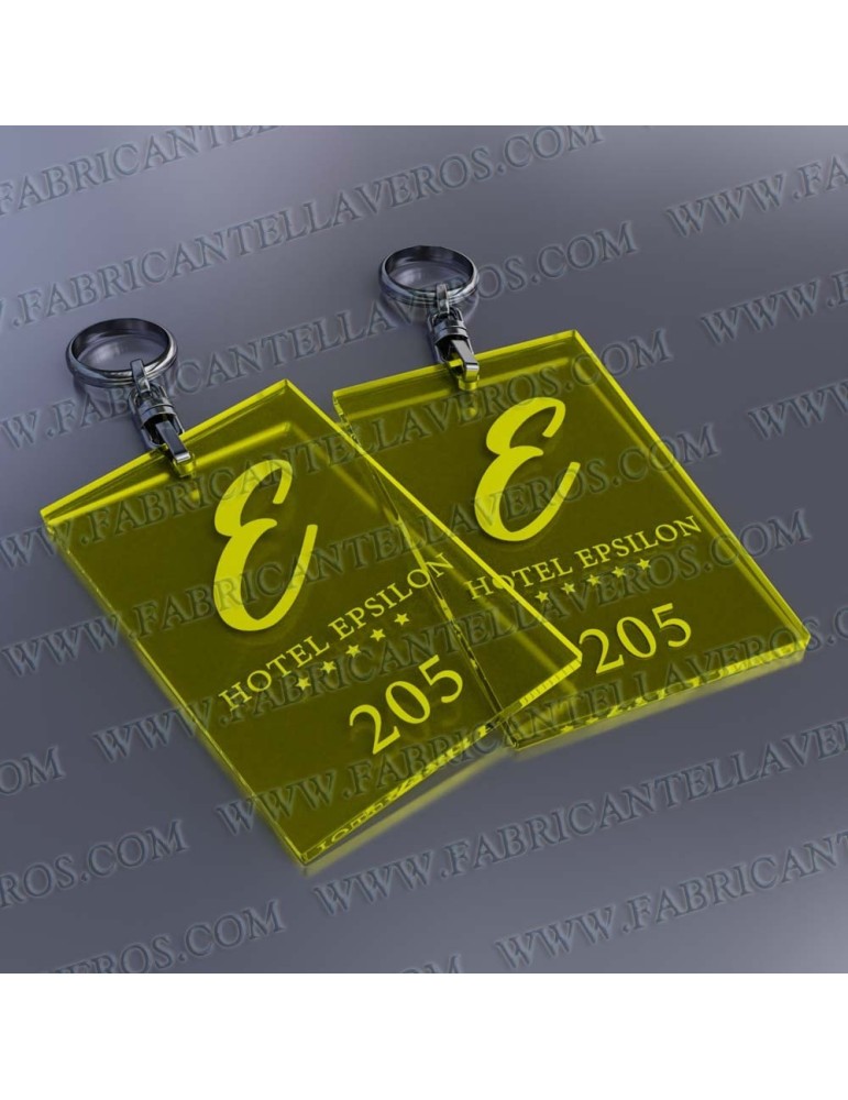 Llaveros Personalizados Rectangulares 80x50 Fluor 3mm