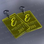 Llaveros Personalizados 80x50mm Amarillos Rectangulares Fluor 3mm