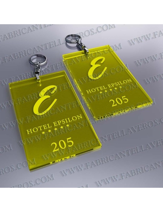 Llaveros Personalizados Rectangulares verdes Flúor 100x60 Fluor 3mm