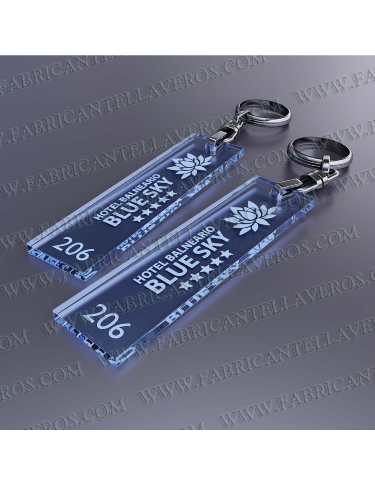 Llaveros Personalizados Rectangulares verdes 75x20 Fluor 3mm