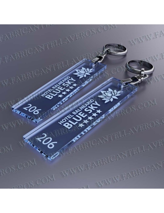 Llaveros Personalizados Rectangulares verdes 75x20 Fluor 3mm
